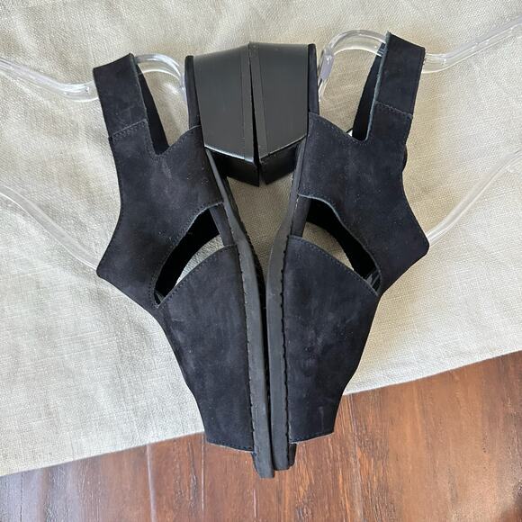 Arche Slingback Sandals for Women for sale | eBay ARCHE Sandals Black Suede Leather Slingback Heeled Gothic